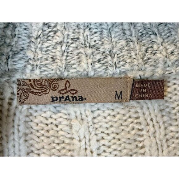 PrAna Angelic Duster Oatmeal 2 Button Mohair Wool Blend Cardigan Women’s Medium - Picture 7 of 11